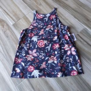 NWT Old Navy S Blue Red Pink Floral Top